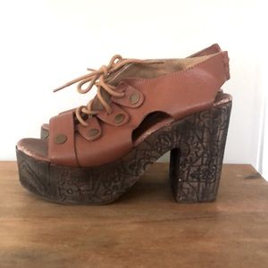 Free people leather block heels